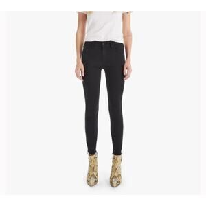 Mother The Looker Frayed Ankle Jeans in Black Skinny Jeans Women's 28